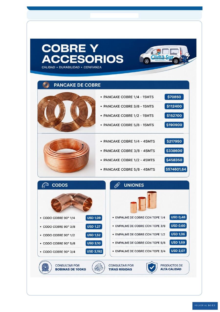 Cobre y accesorios