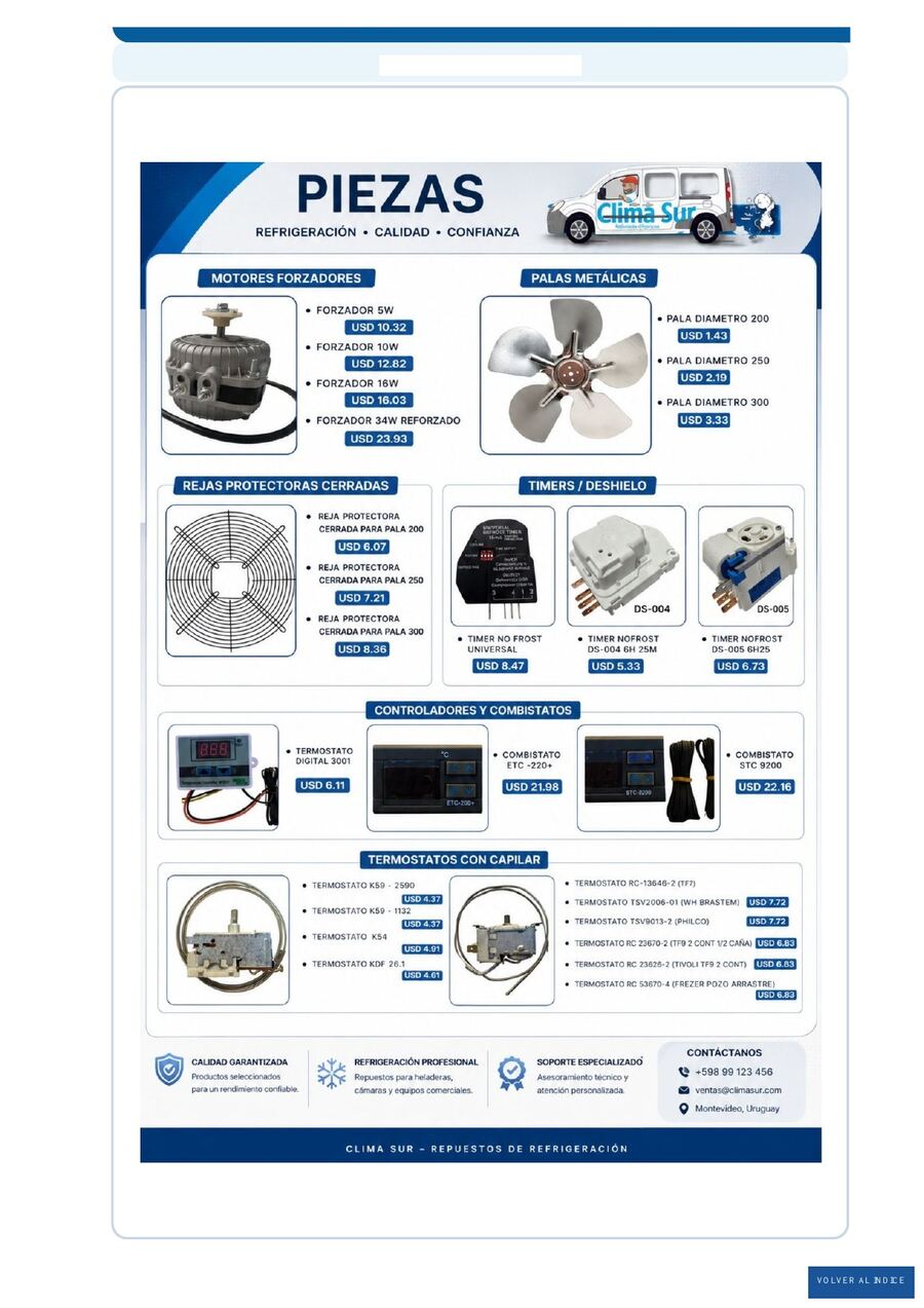 Repuestos de refrigeración